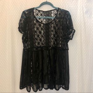 Torrid Sheer Lace Peplum Top